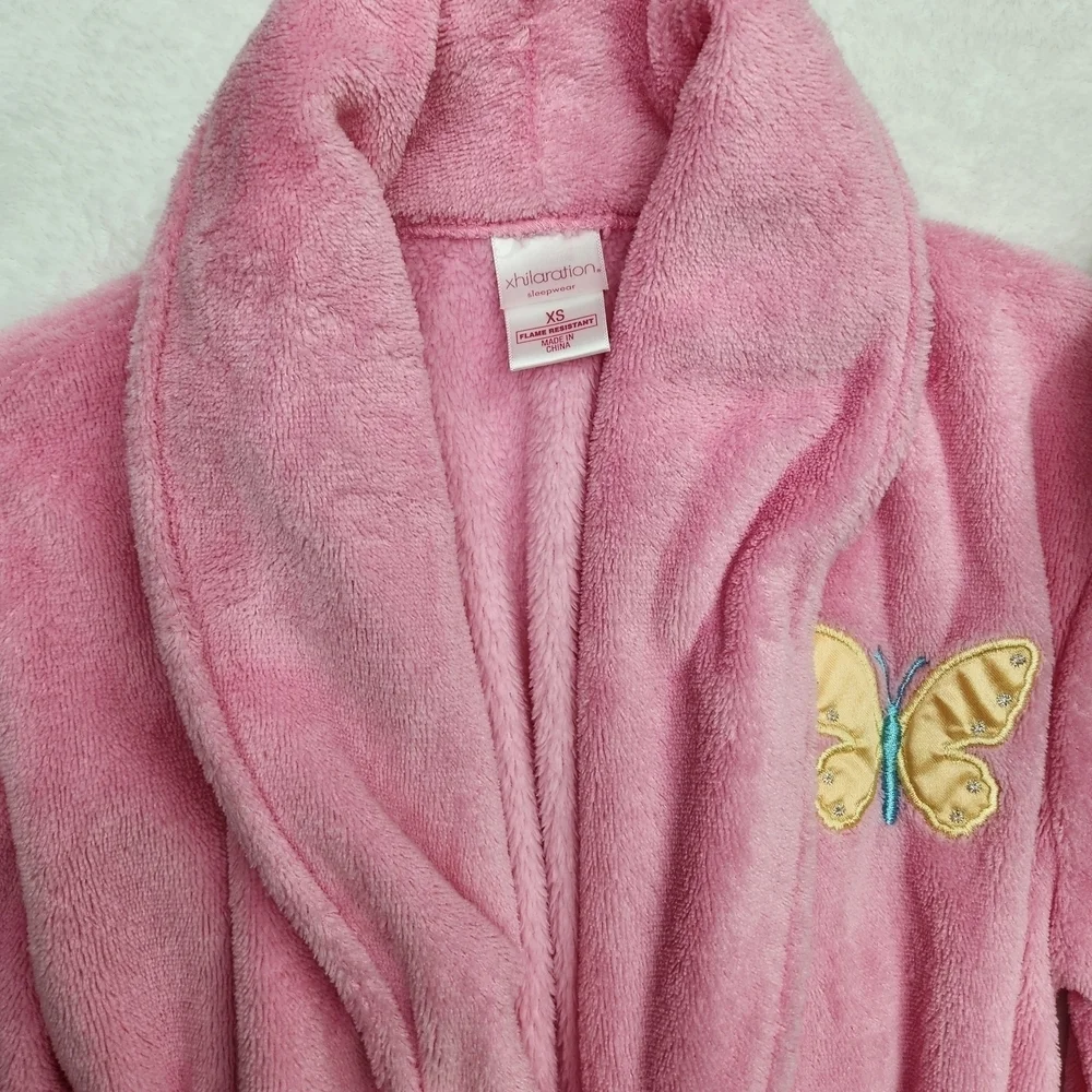 Target Pink Kids Robe with Butterfly Accents And Unicorn Neck Pillow
